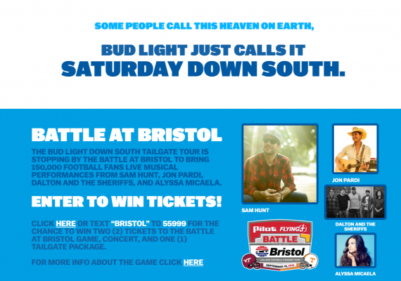 Bud Light Down South Text-to-Win