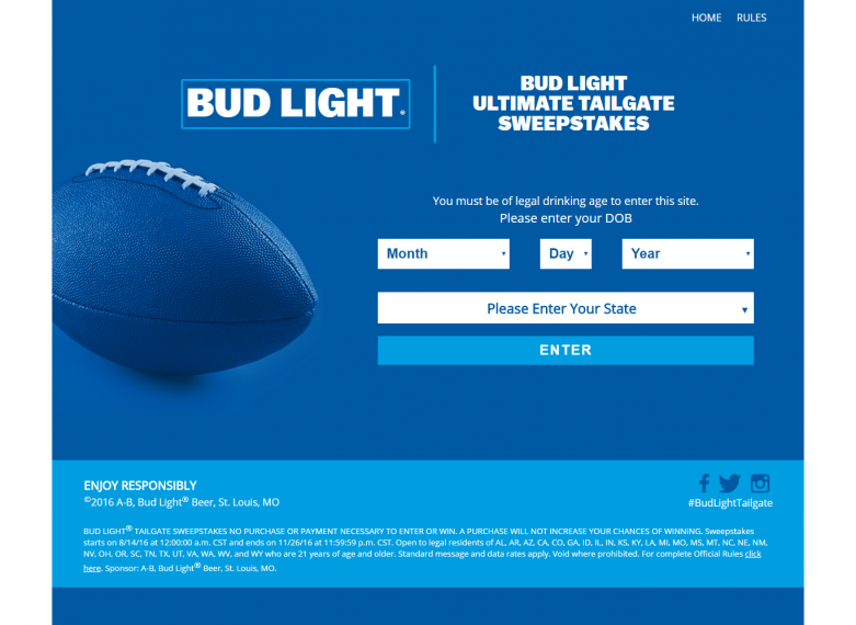 Bud Light Text-To-Win Sweepstakes
