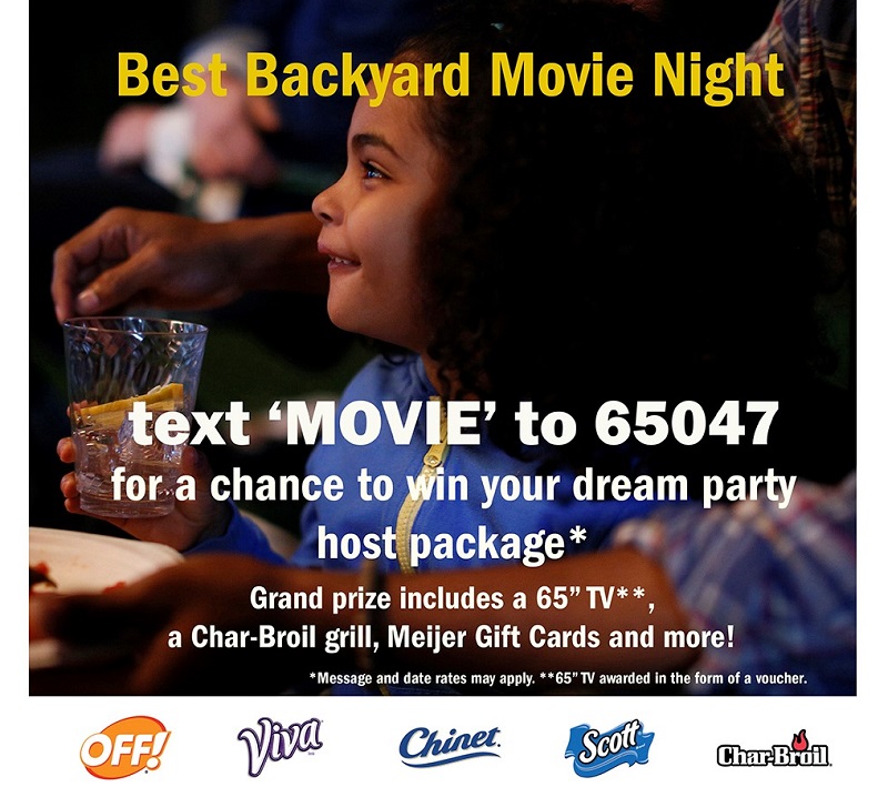 Backyard Movie Night Text to Win Promotion by Chinet at Meijers